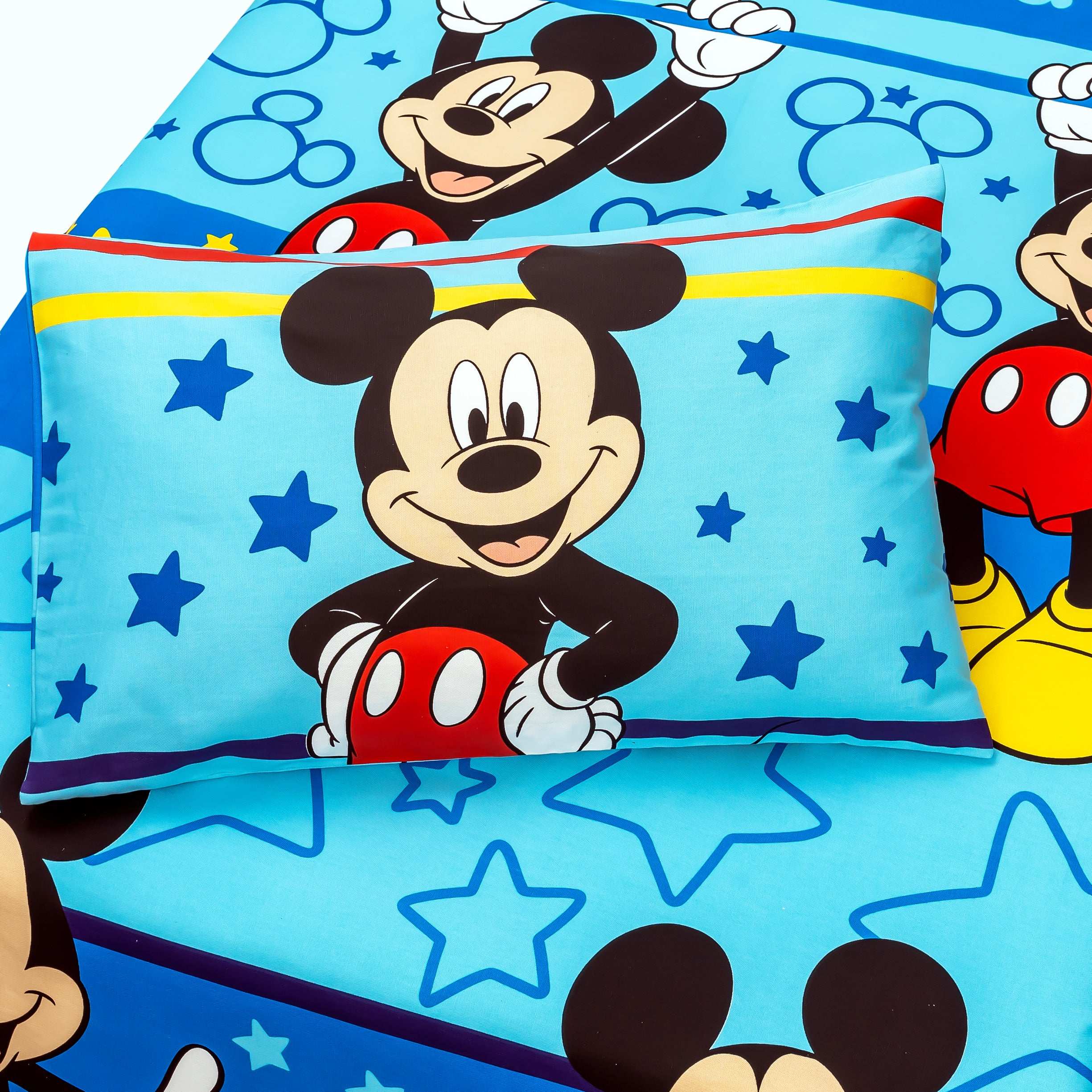 Kids Cotton Bed Sheet Set with Mickey Mouse Print and Pillow Cover Online Pakistan