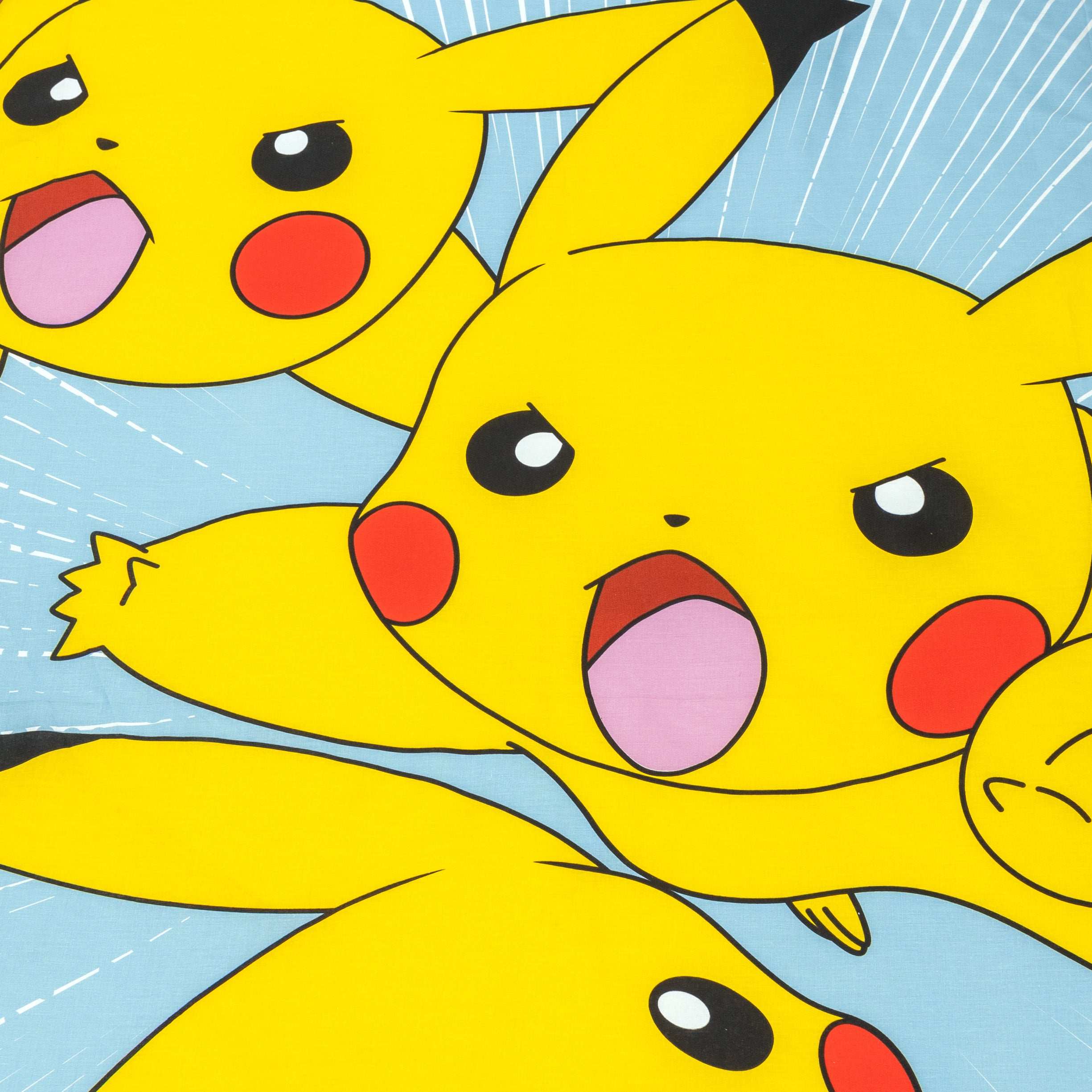 Kids Bed Sheet Set with Pikachu Cartoon Print by Alezam Bedding Cotton Fabric