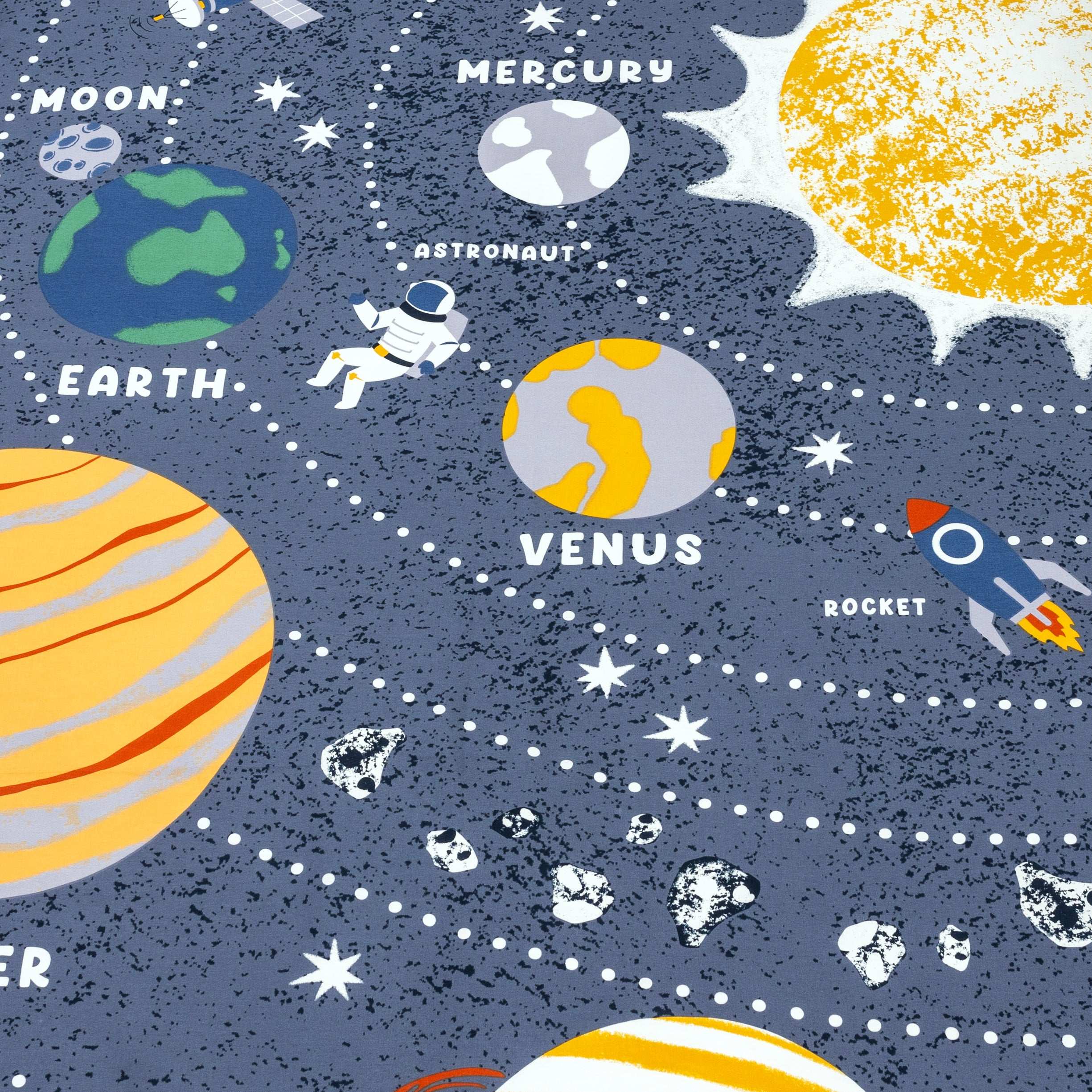 Space Theme Kids Bed Sheet Set with Planets Design by Alezam Bedding