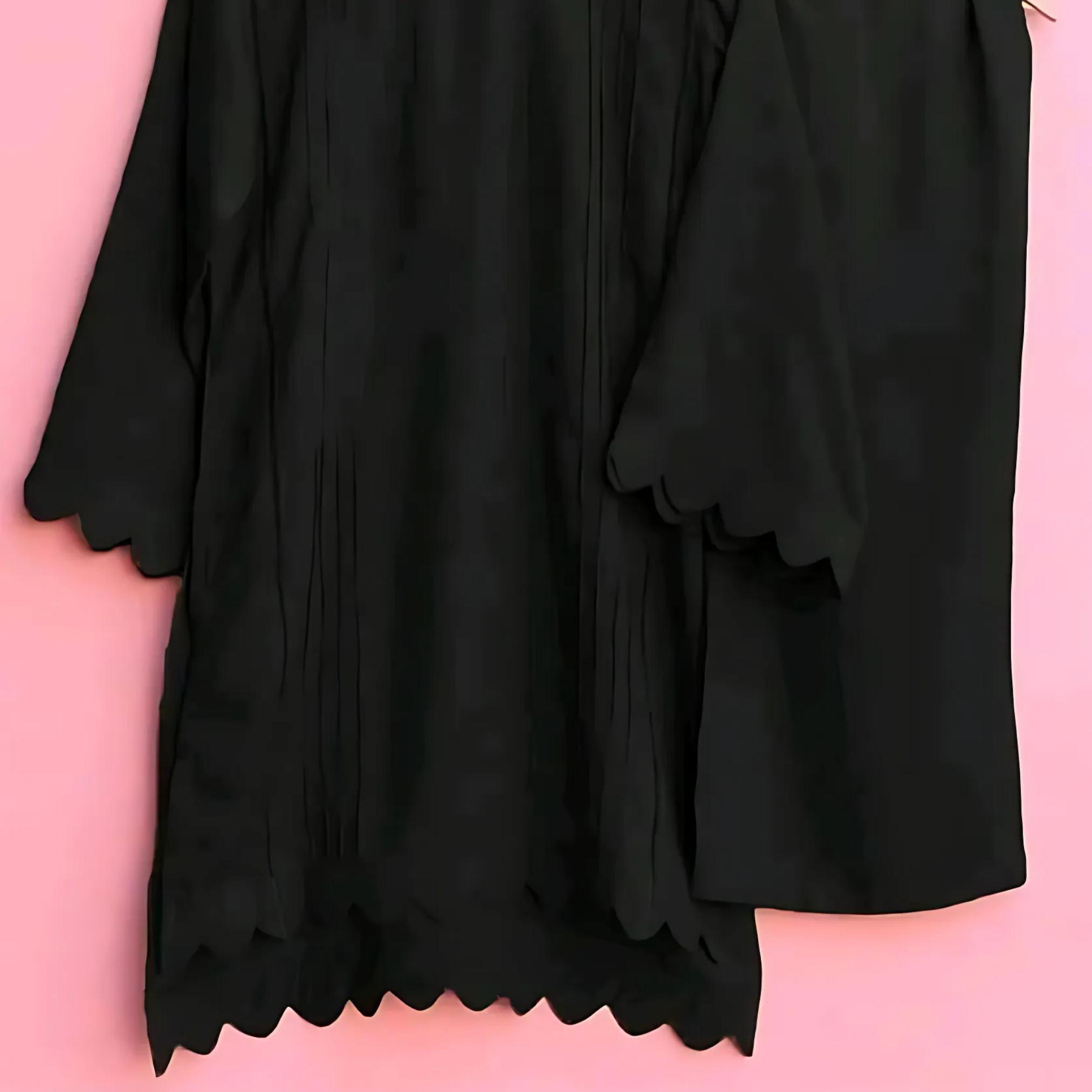 Black Cotton 2 Piece Stitched Suit for Women | U-Neck Fusion Border Shirt and Trouser