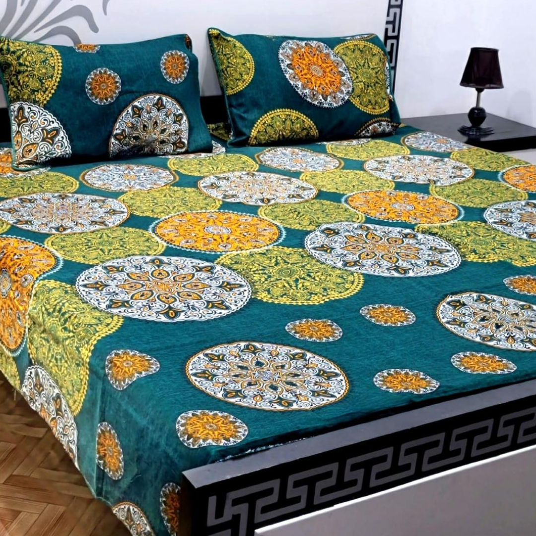 3 Pcs Cotton Bed Sheet Set King Size in Pakistan