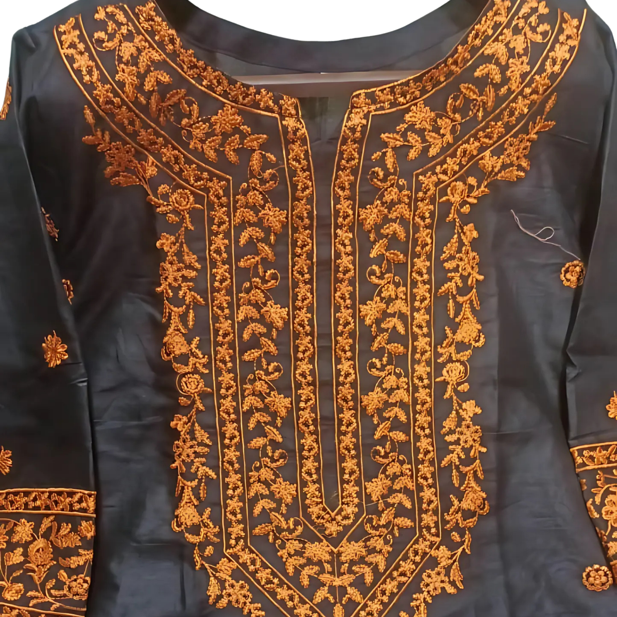 Black Embroidered Cotton Stitched 2 Piece Suit for Women – Elegant Shirt & Trouser Set