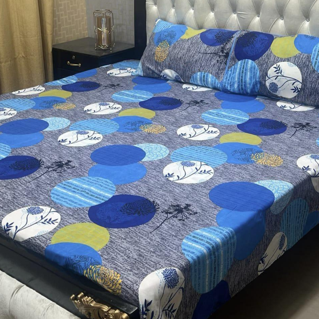 3 Pcs Cotton Bed Sheet Set for Double Bed Online in Pakistan