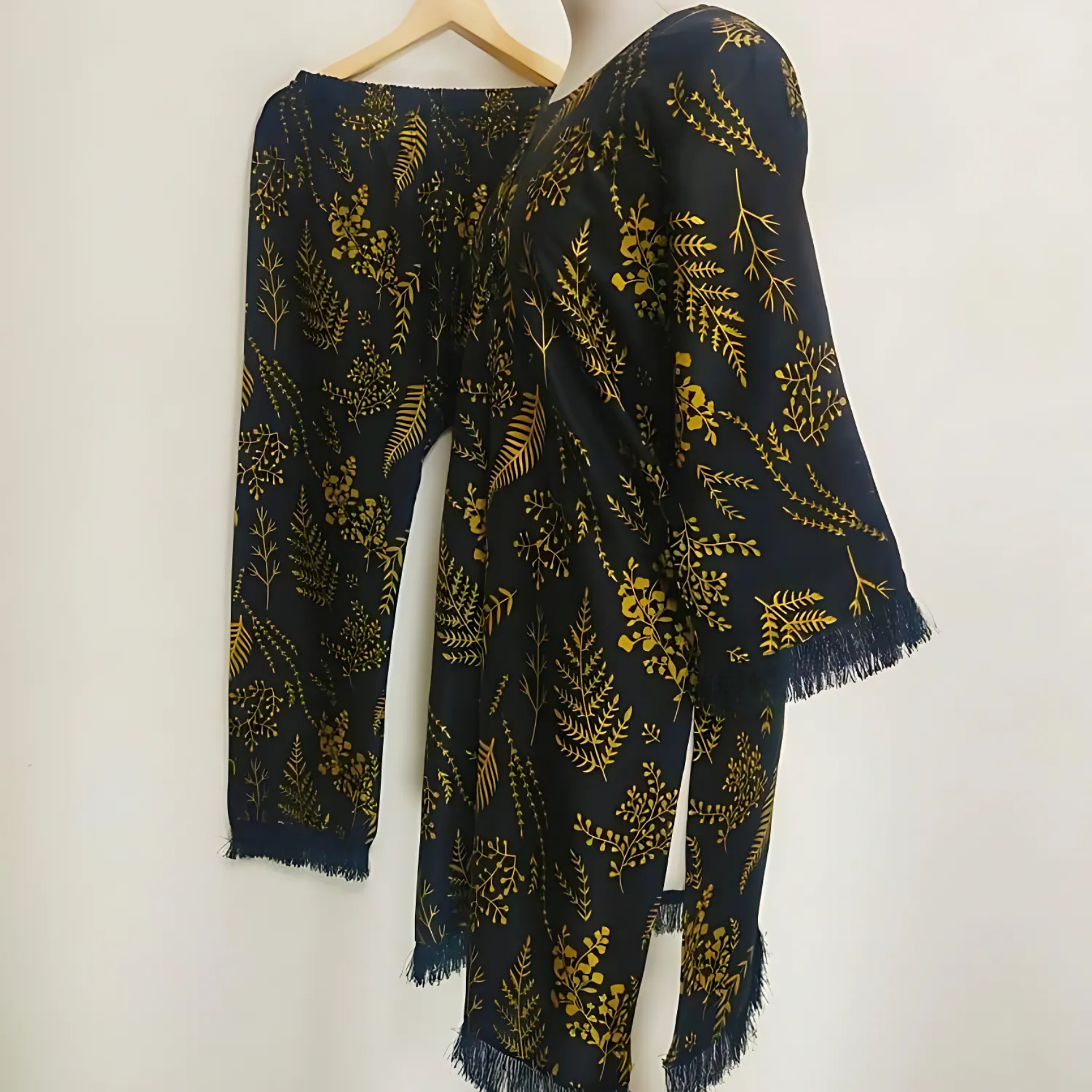 Printed Lawn 2 Piece Stitched Suit for Women – Round Neck Shirt with Trouser