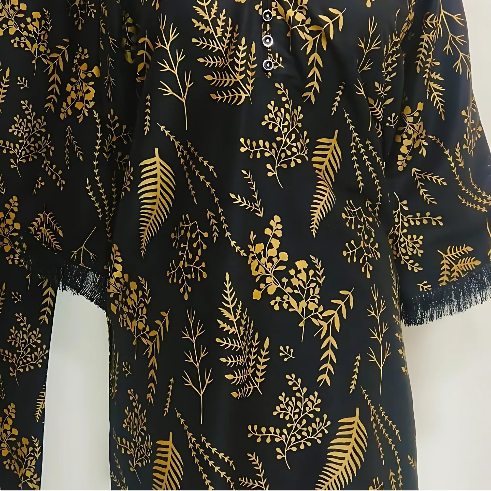 Printed Lawn 2 Piece Stitched Suit for Women – Round Neck Shirt with Trouser