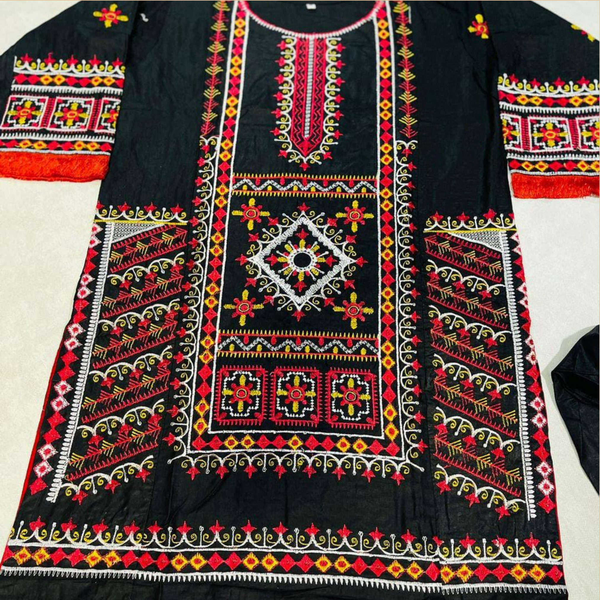 Stitched Cotton Embroidered 2 Piece Suit for Women – Black Shirt and Trouser Set