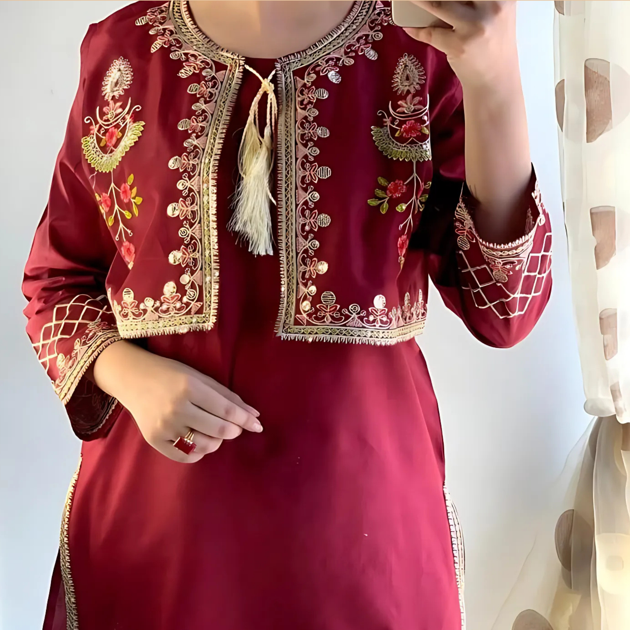 Stitched Cotton Lawn Sequin Embroidered 2 Piece Suit for Women