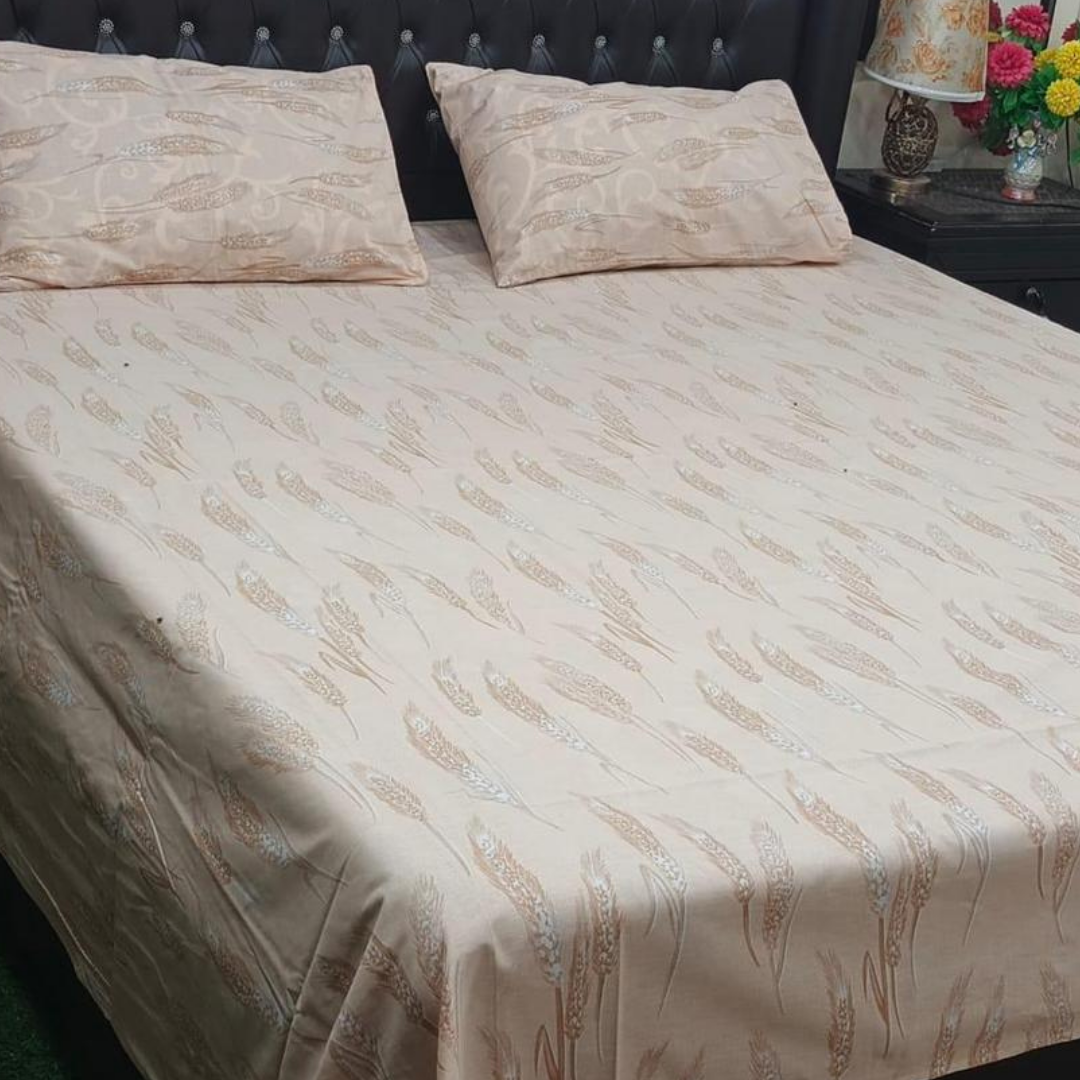Pure Cotton 3 Pcs Bed Sheet Set King Size in Pakistan