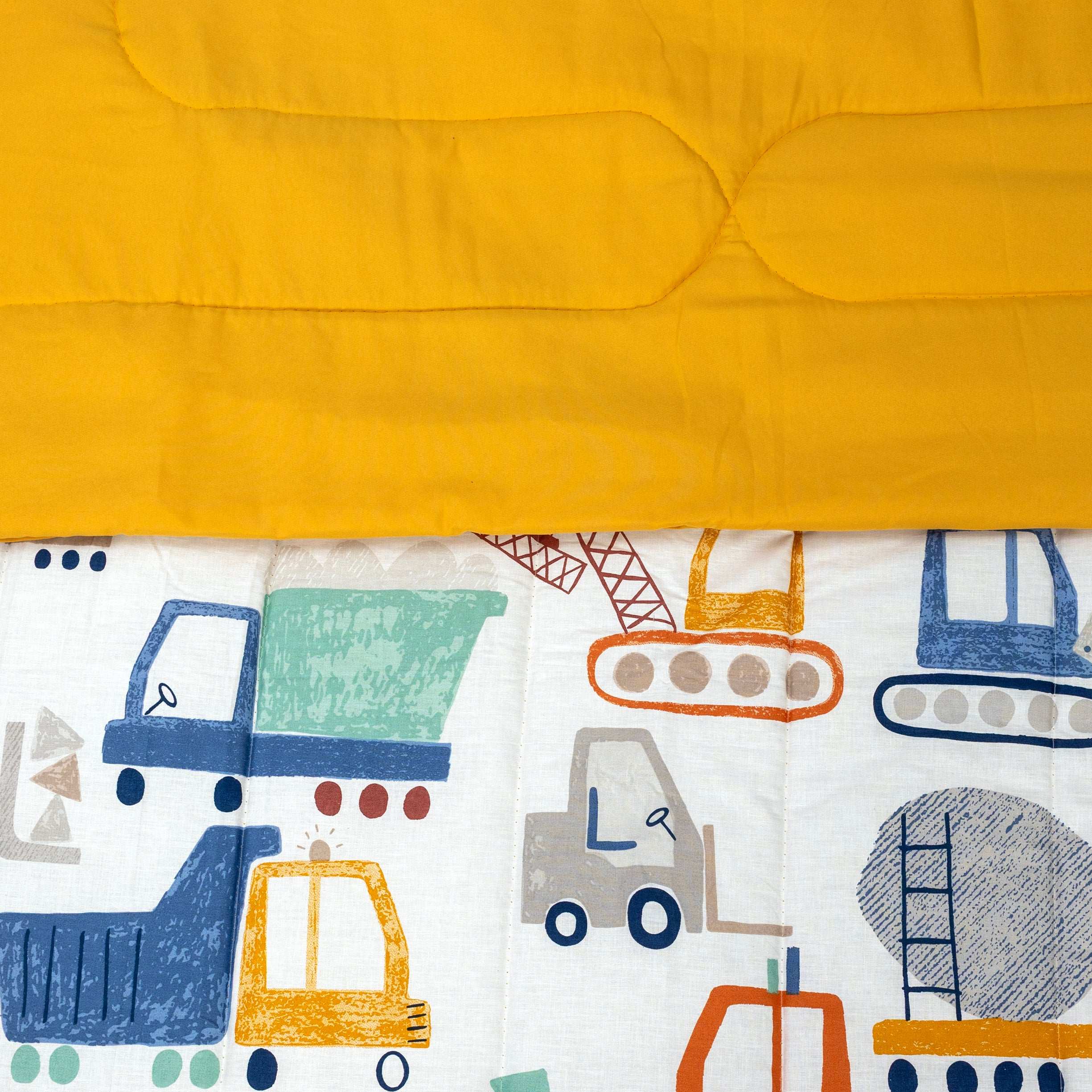 Kids Vehicle Print Bed Sheet Set with Comforter and Pillow Cover by Alezam