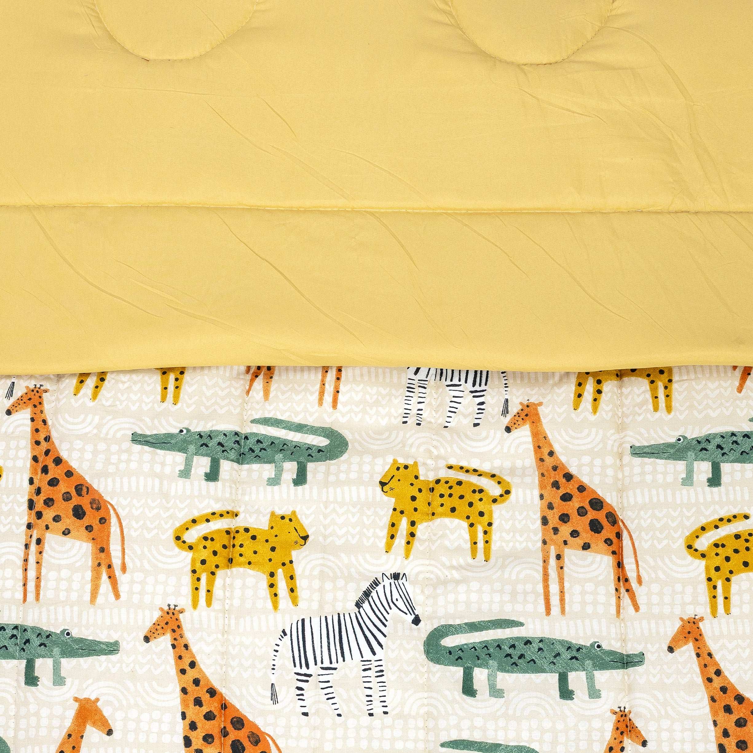 Kids Safari Animal Bedding Set with Pillow Cover and Comforter by Alezam