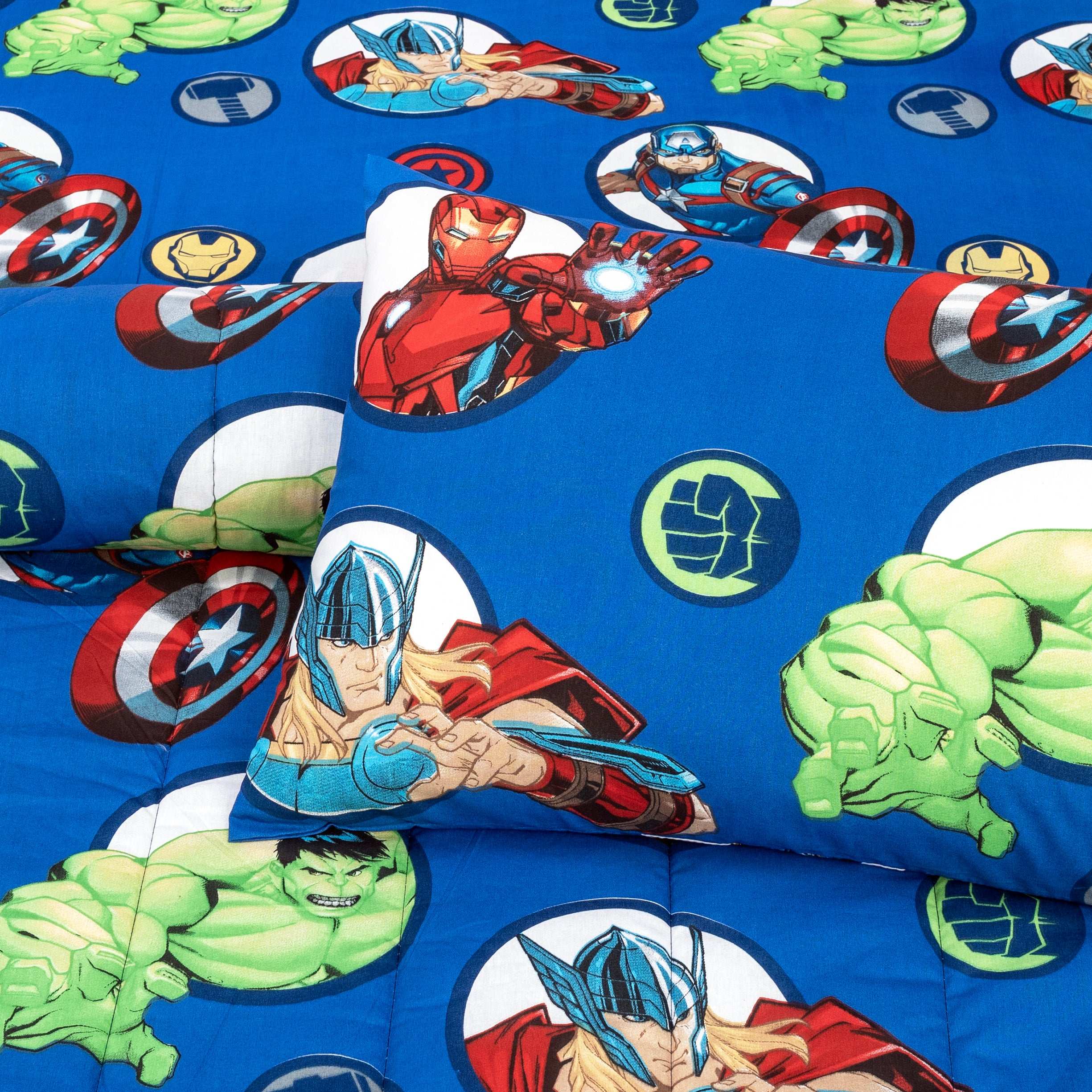 Boys Avengers Print Cotton Bed Sheet Set with Pillow and Comforter Online Pakistan