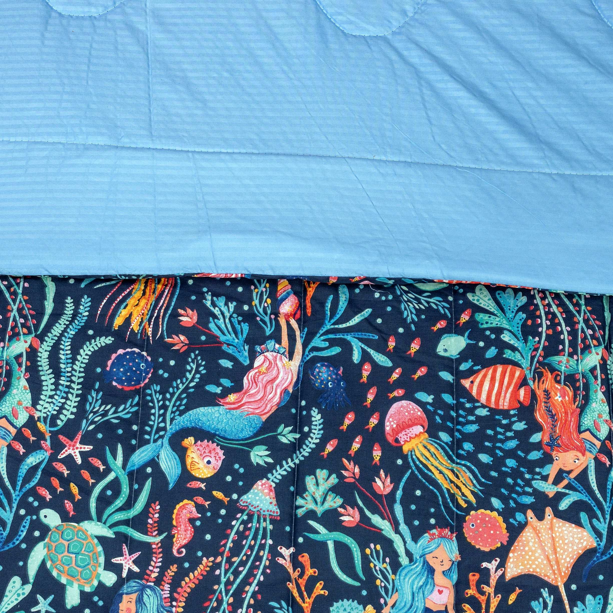 Colorful Sea Creatures Bedding Set for Kids Cotton Sheet Comforter Pillow by Alezam