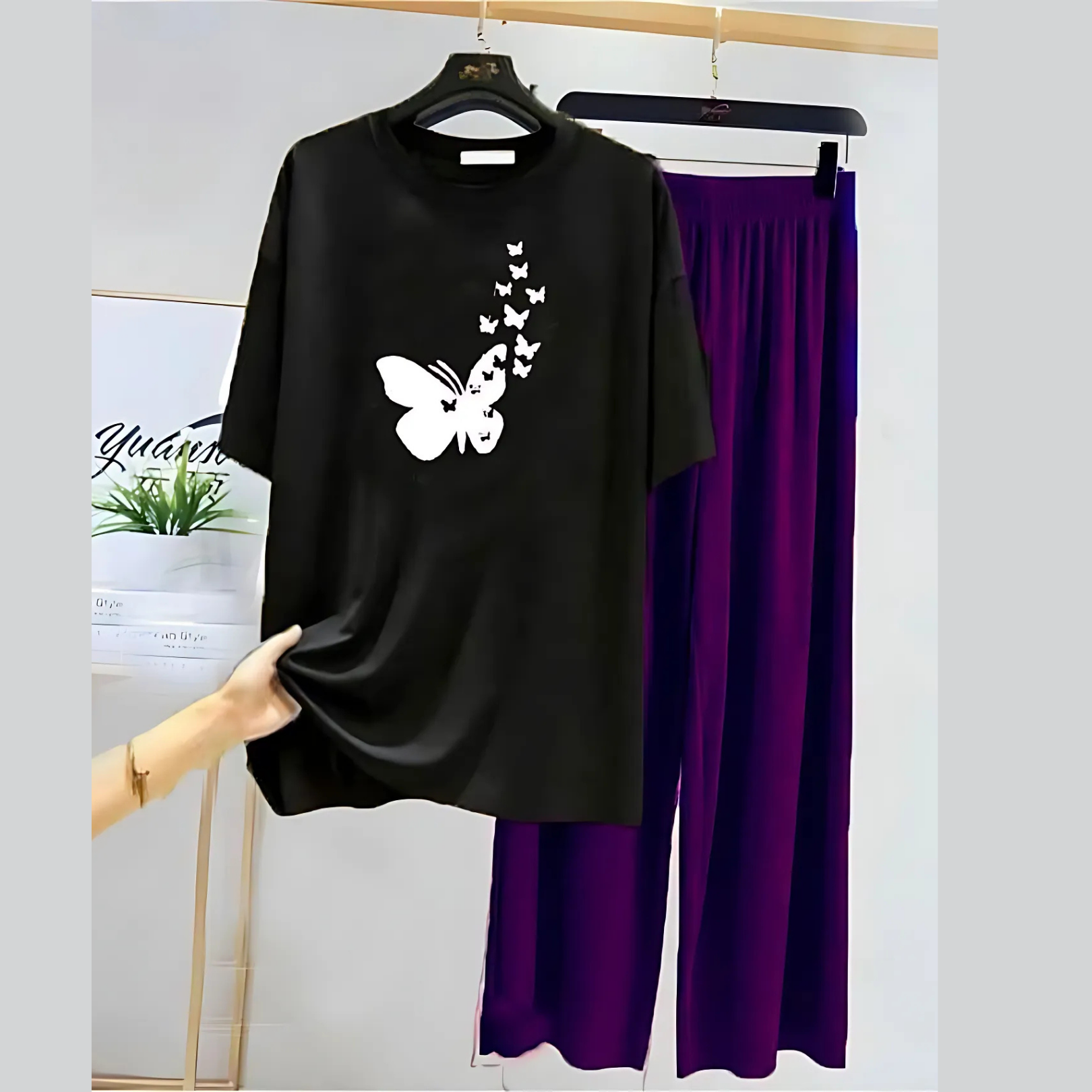 2 Pcs Women's Cotton Jersey Night Suit Stitched Set for Comfortable Sleep