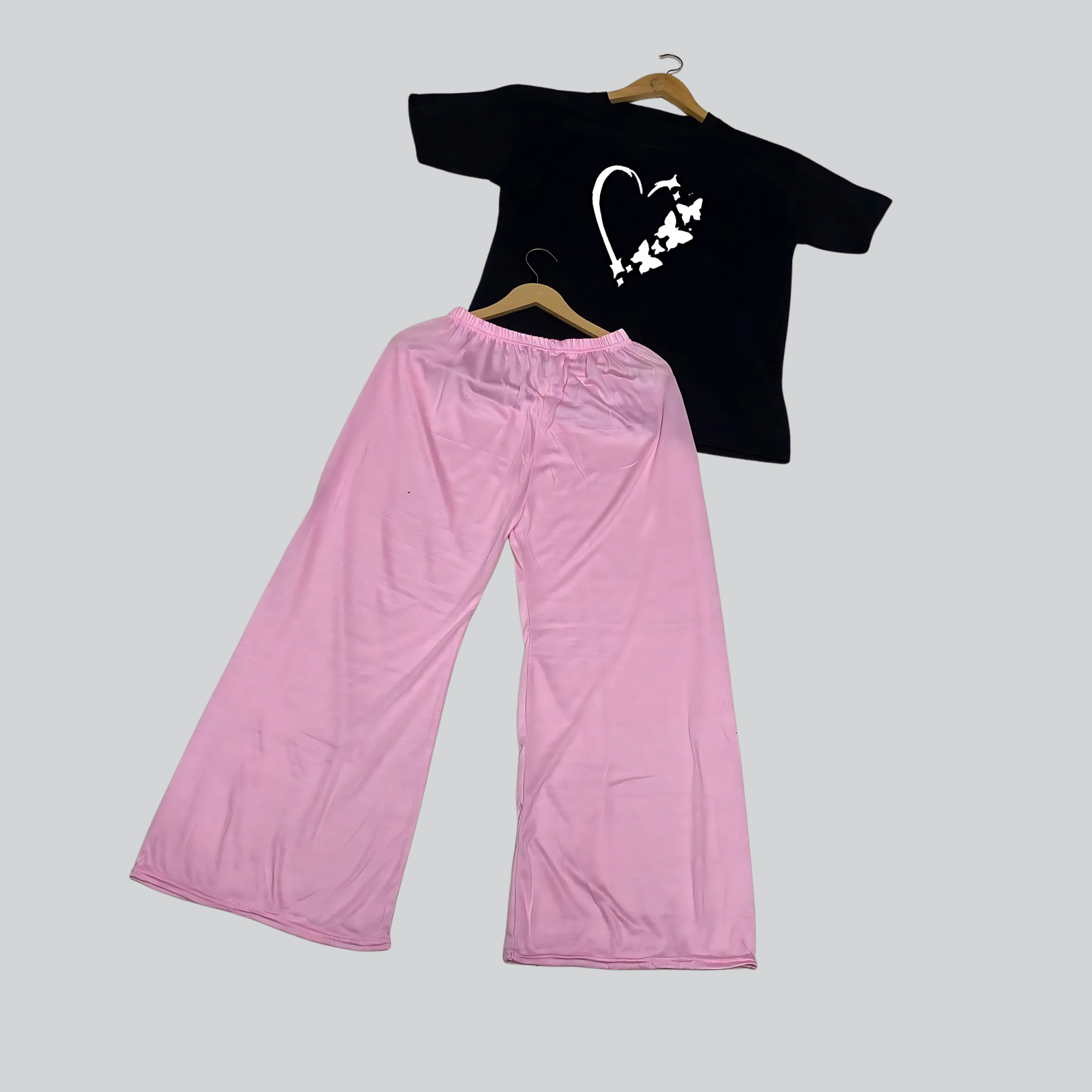 Women's 2 Pcs Cotton Jersey Night Dress Comfortable and Breathable