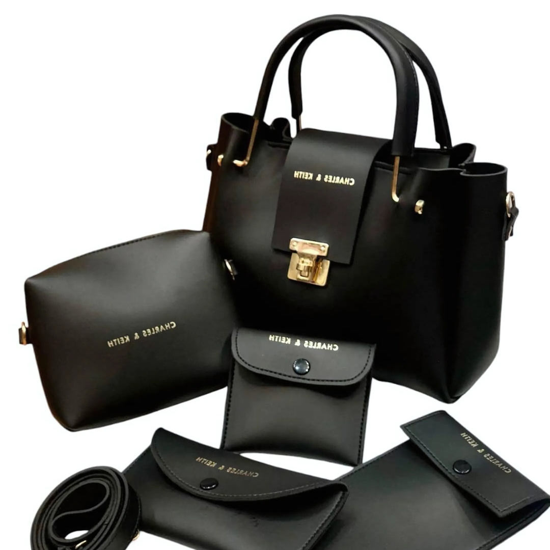 Stylish 5-Piece Faux Leather Handbag Set for Women's by Bibi Boutiques