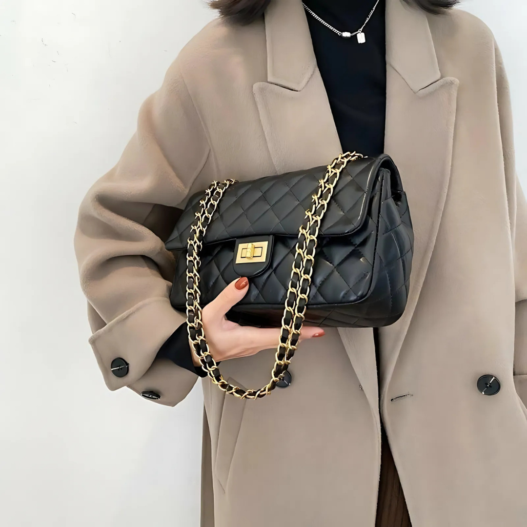 Stylish Black PU Leather Embroidered Shoulder Bag by Bibi Boutiques