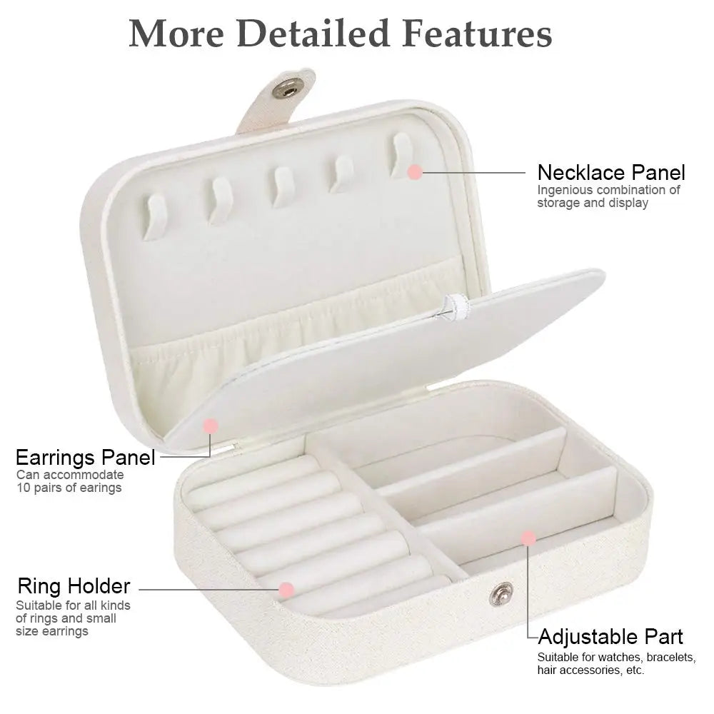 Luxury Portable Jewelry Organizer Box – Travel-Friendly Storage Case