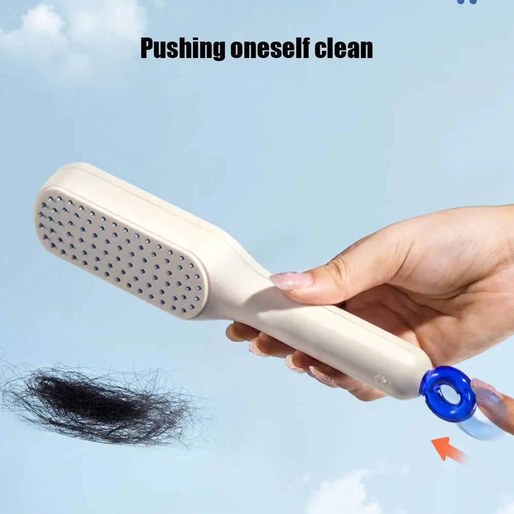 Self Cleaning Hair Brush for Women Easy to Clean Comb for Tangle Free Hair-Random color