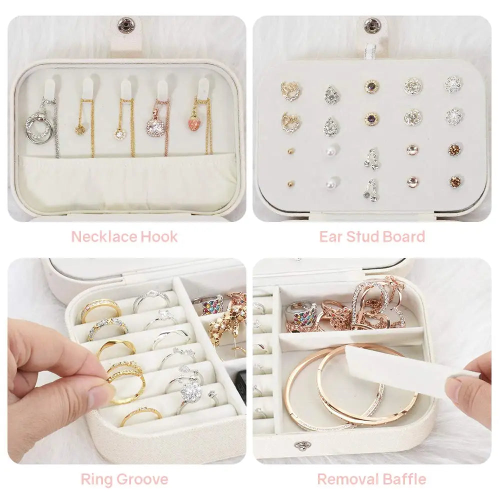 Luxury Portable Jewelry Organizer Box – Travel-Friendly Storage Case