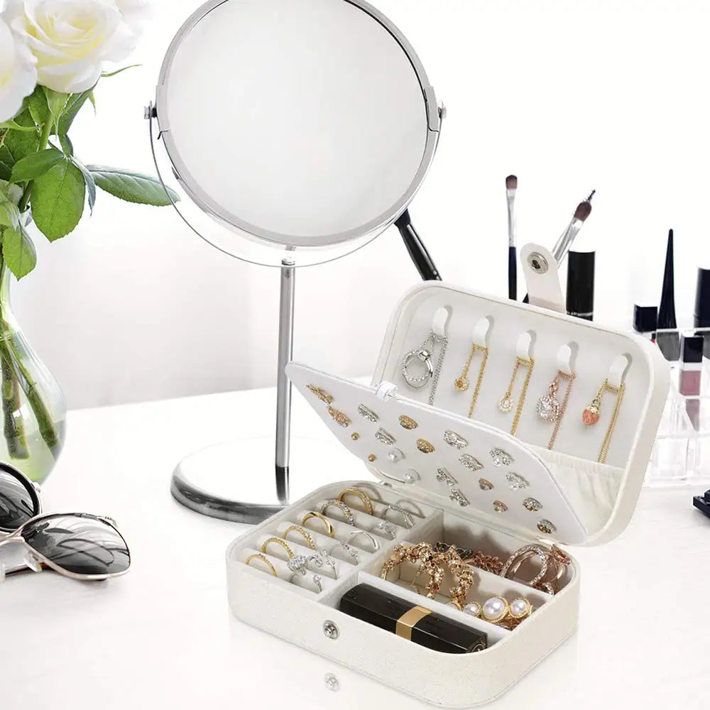 Luxury Portable Jewelry Organizer Box – Travel-Friendly Storage Case