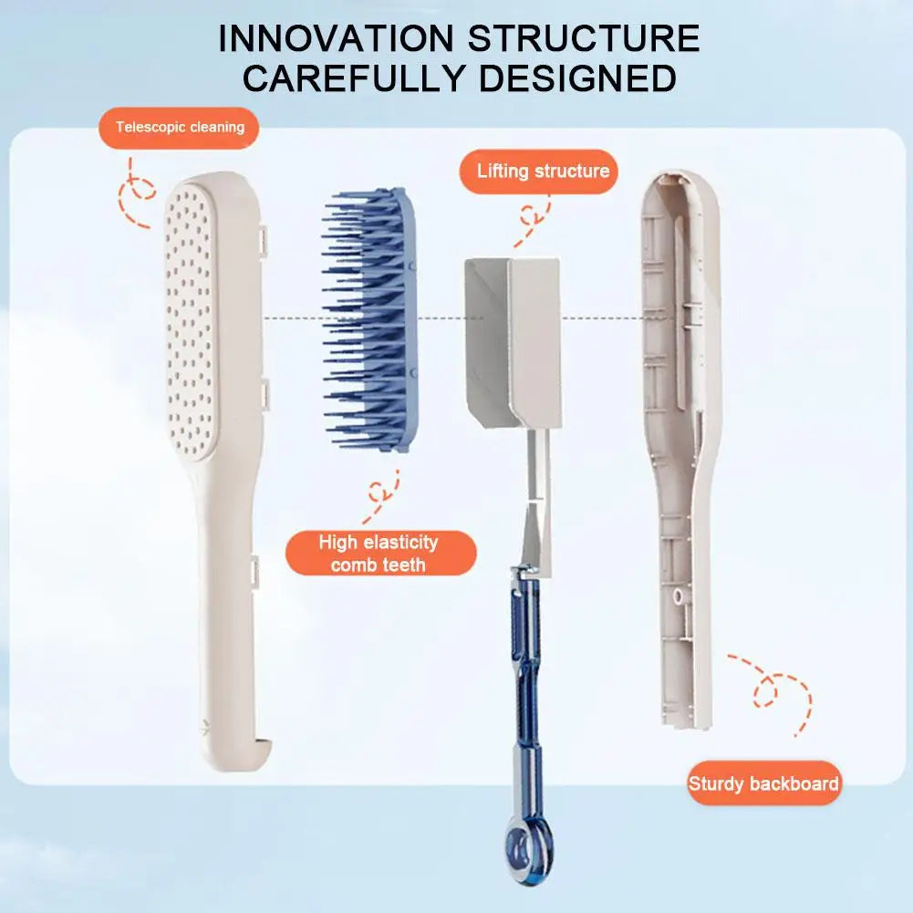 Self Cleaning Hair Brush for Women Easy to Clean Comb for Tangle Free Hair-Random color