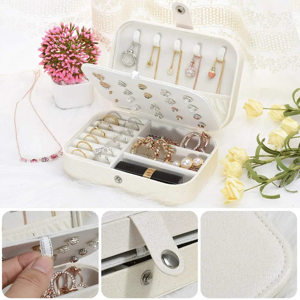Luxury Portable Jewelry Organizer Box – Travel-Friendly Storage Case